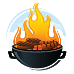 grill with food illustration